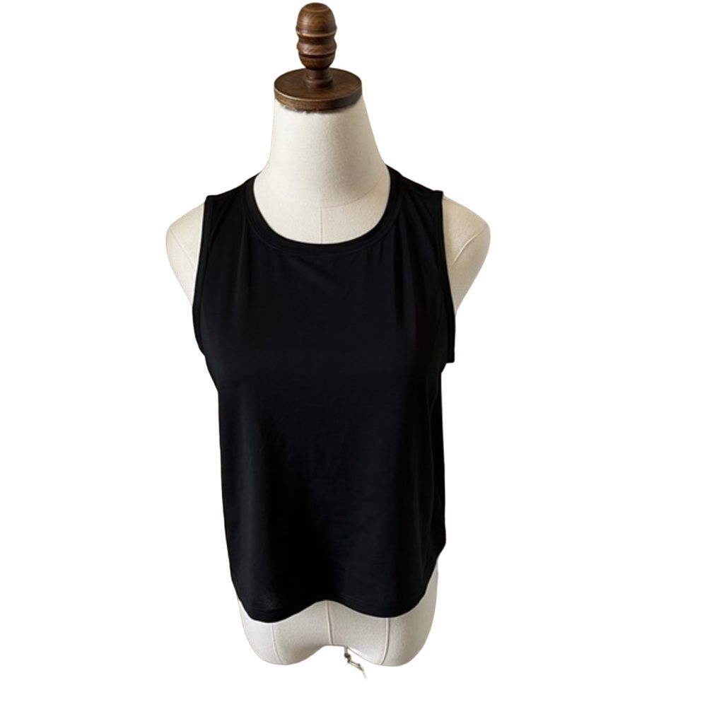 Athleta Tank Top Size Medium Black Pull-On Muscle Tank Loose‎ Spandex RN 54023